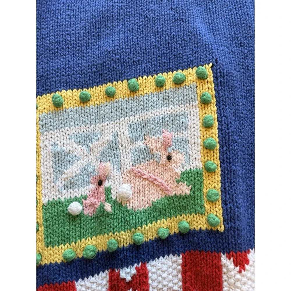 NWT Vintage Tacky Novelty Teacher Farm Pig Cow Cardigan BellePointe Granny SzM